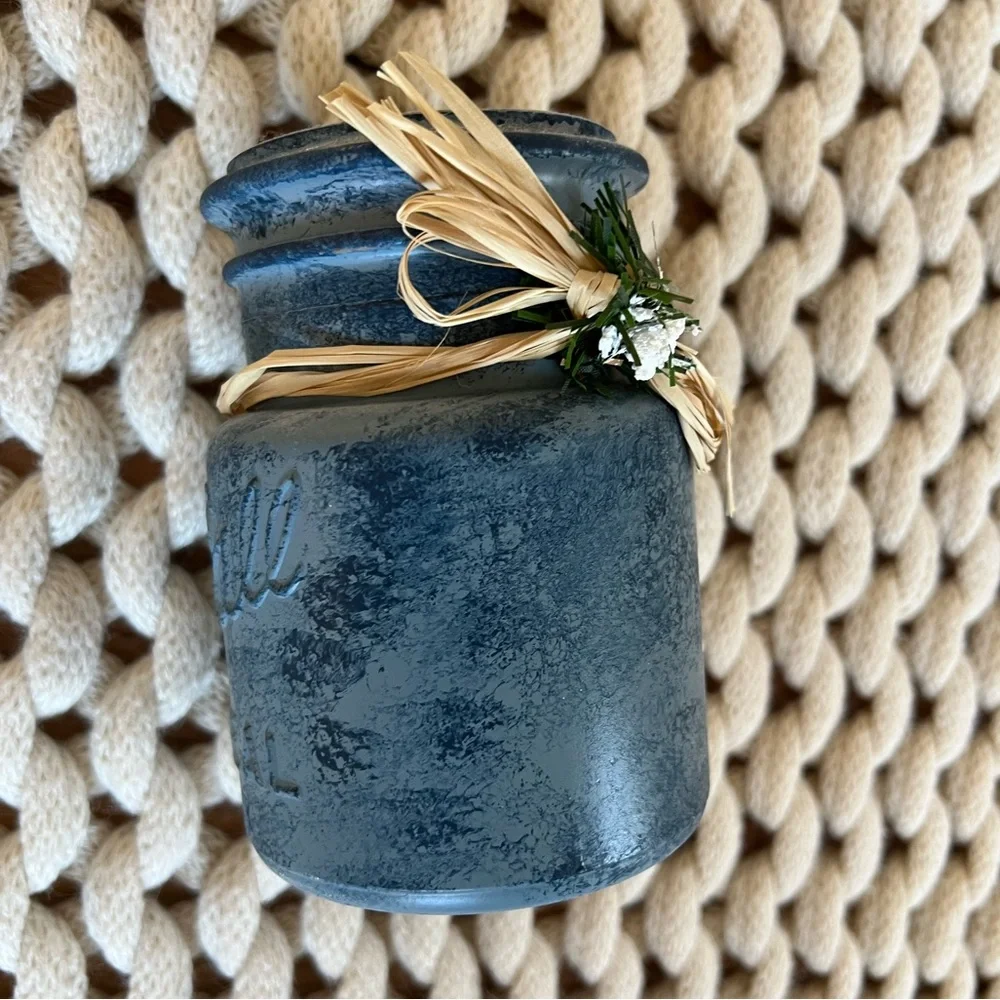 Snowman candle holder ball jar